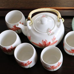 手彩冰裂纹7头茶具 裂隙中的东方美学与匠心独运