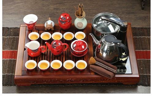 元器花梨木红木茶盘小号四合一电磁炉功夫汝窑茶具套装特价茶艺海