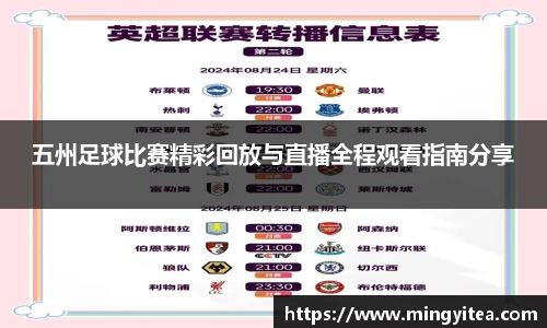 五州足球比赛精彩回放与直播全程观看指南分享